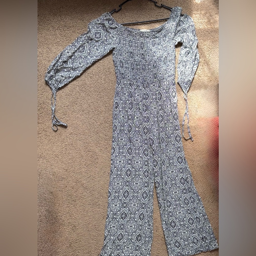 Elegant Black and White Patterned Jumpsuit